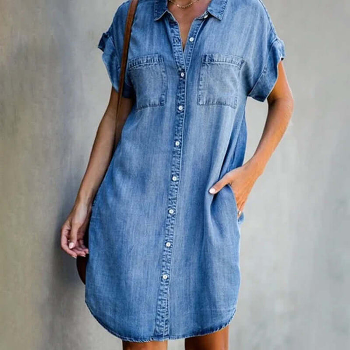 Lucy™  - Elegant Denim Dress with Tummy Coverage