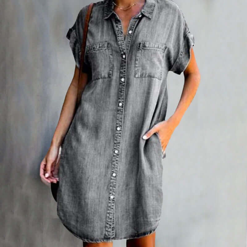 Lucy™  - Elegant Denim Dress with Tummy Coverage