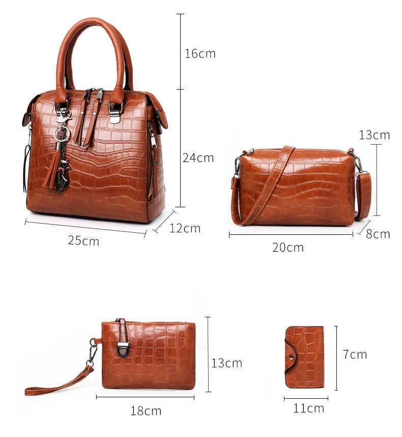 Sadie™ - 4-PIECE MODERN LEATHER BAG SET